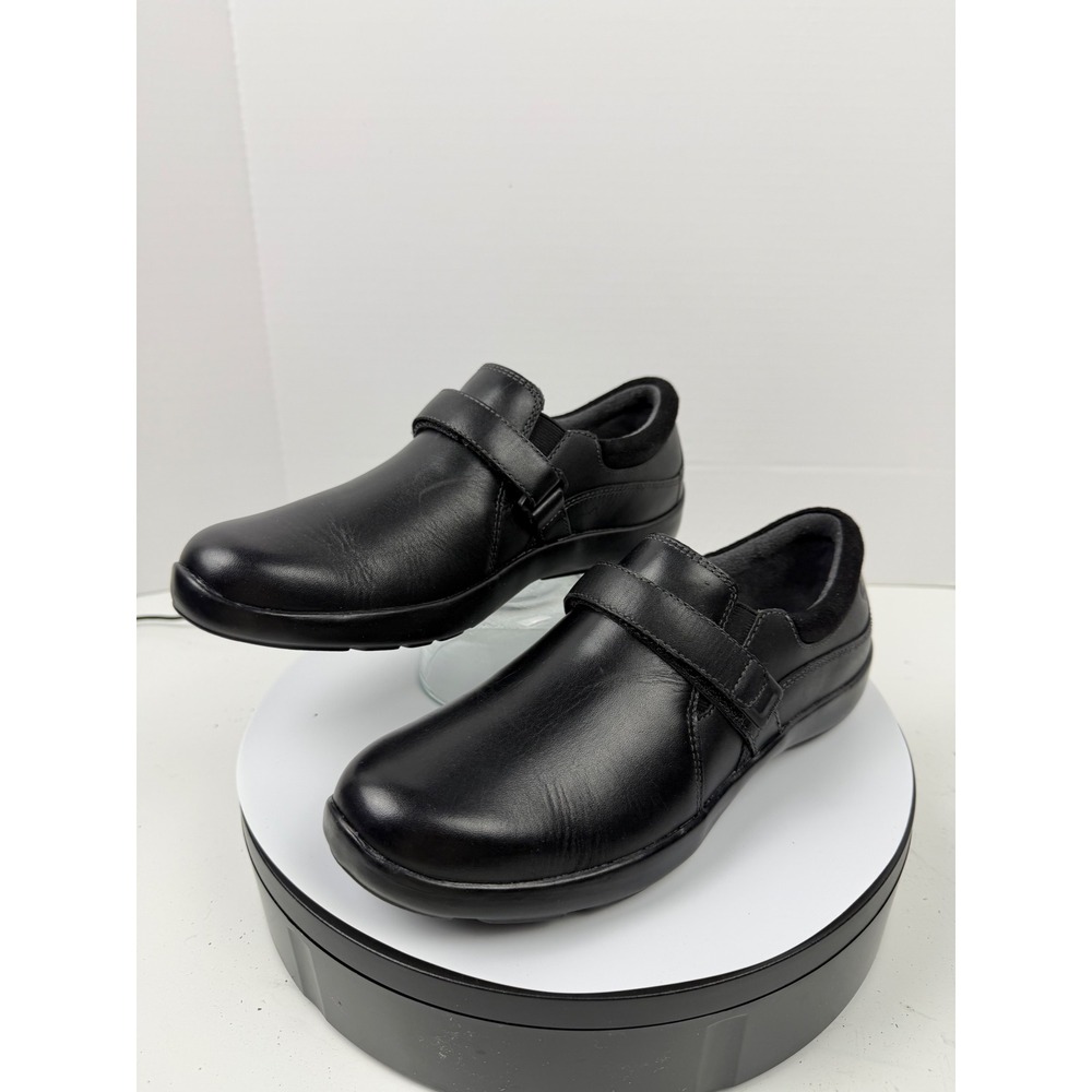 Anodyne Shoes for Custom Insoles Black Leather Comfort Adjustable Strap Women 7M